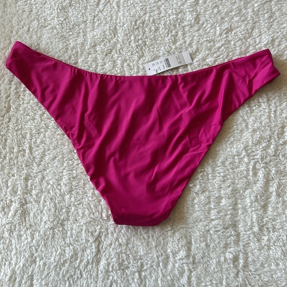 J. Crew Curved Waist Cheeky Bikini Bottom Pink/Fuschia Size 2X NWT - Picture 2 of 5